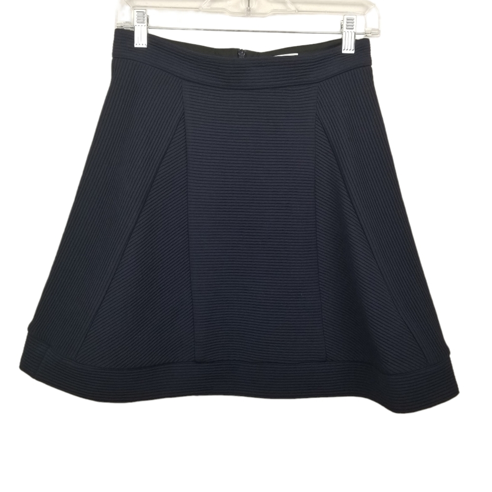 Sonia by Sonia Rykiel Navy Blue Ribbed A-Line Skirt Women's Size Small